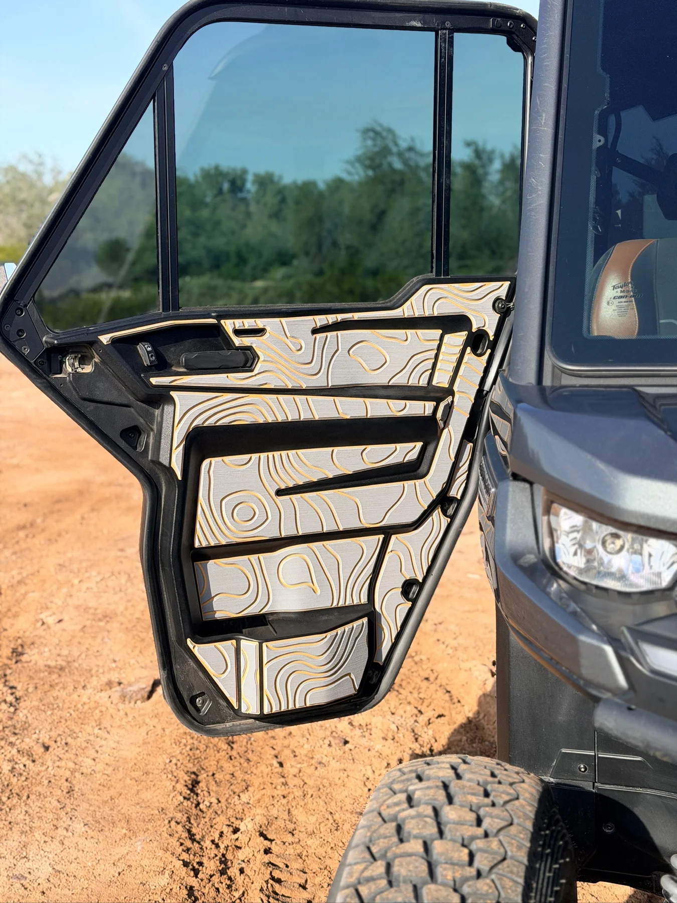 Can-Am Defender topographic map EVA/PE foam door insert interior closeup