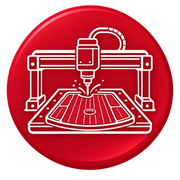 CNC machine cutting custom boat decking illustration