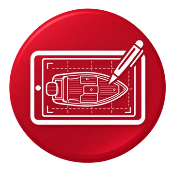 Custom boat deck templating illustration