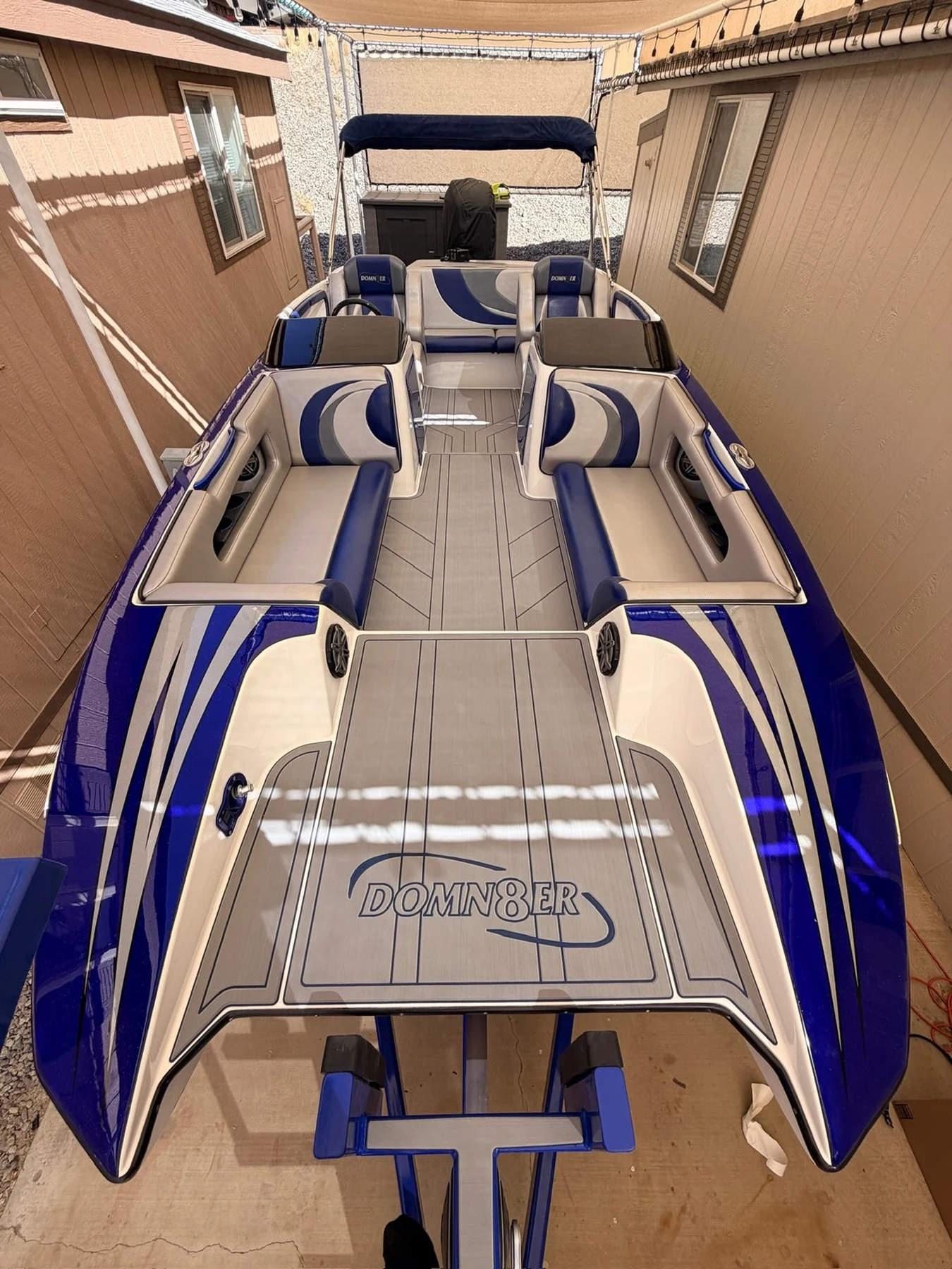 After: Domn8er boat with finished custom Freedom Foam decking