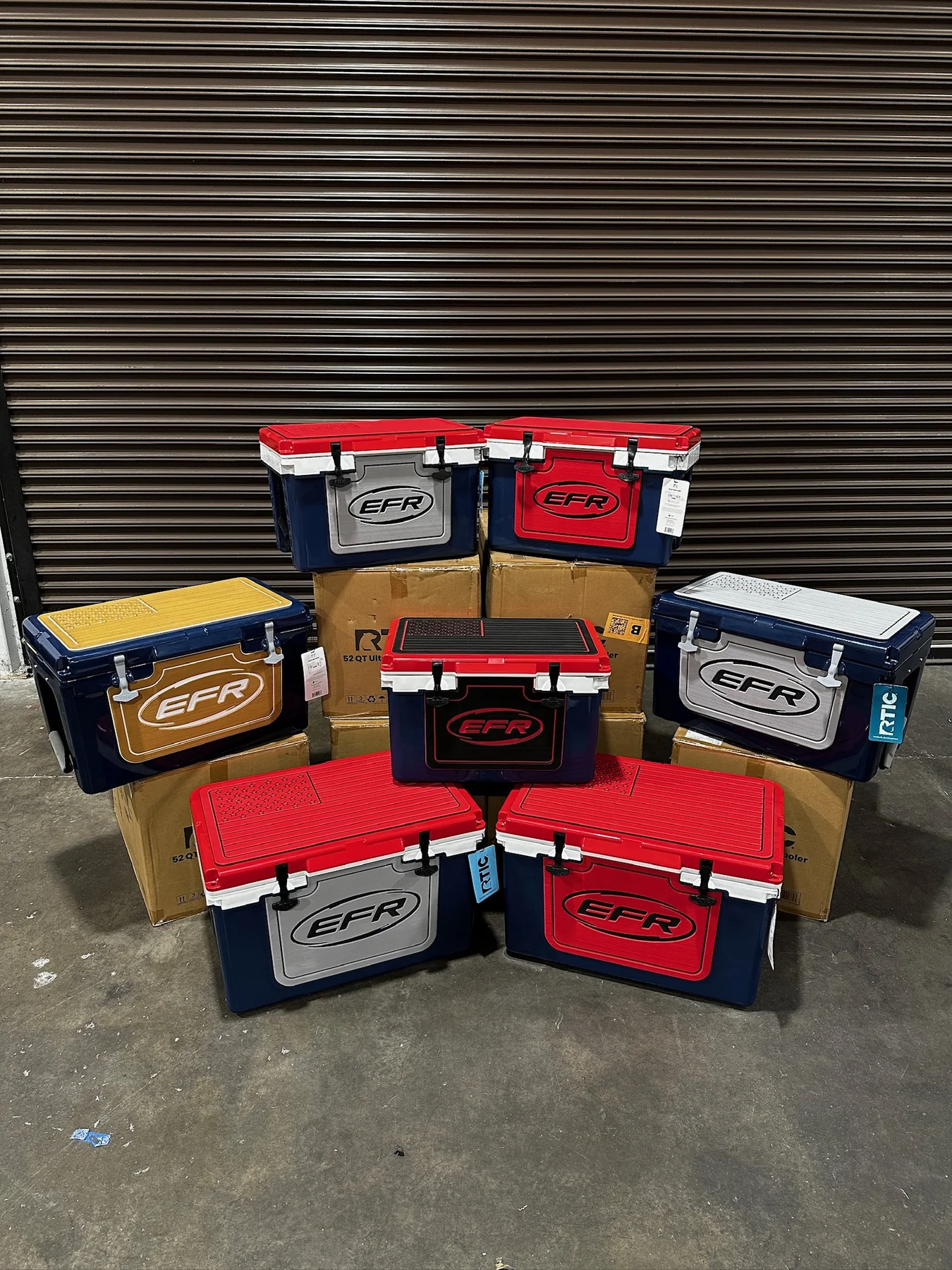 Custom branded EVA/PE foam cooler kits corporate Christmas gift EFR logo