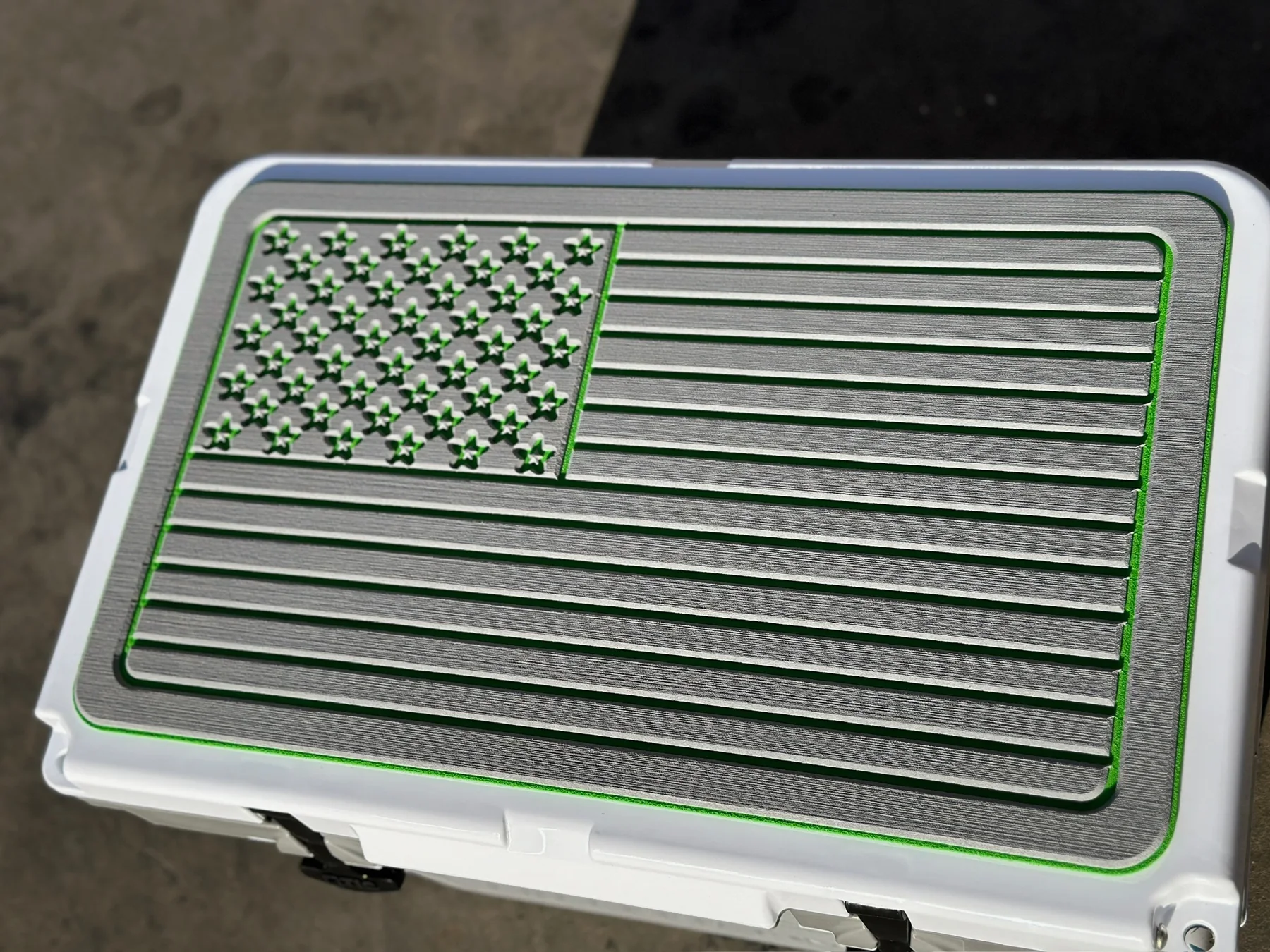 Custom EVA/PE foam YETI and RTIC cooler topper pad with logo inlay