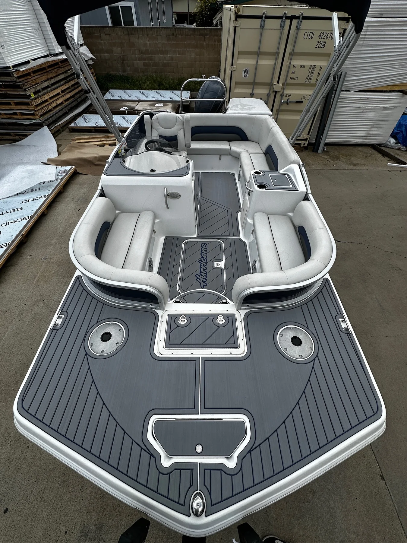 Hurricane Fun Deck custom EVA/PE foam interior view Lakeside California
