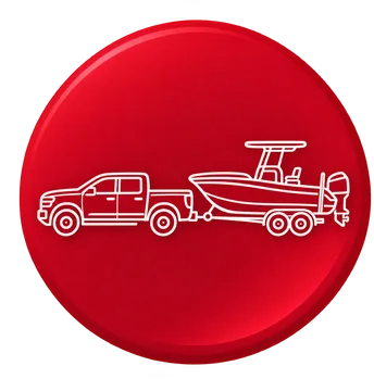 Mobile boat decking service truck and boat illustration