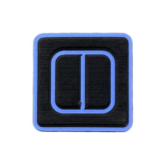 Black and blue foam swatch