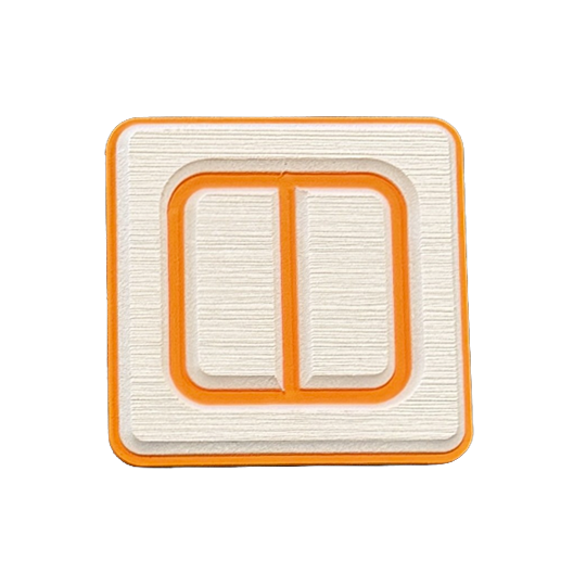 Gray and orange foam swatch